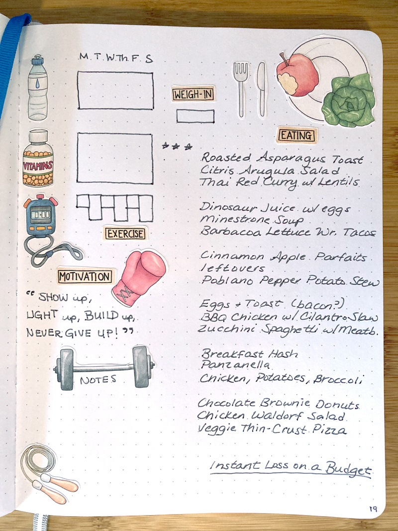 Weekly Fitness Page by Leia Weekly Fitness Page