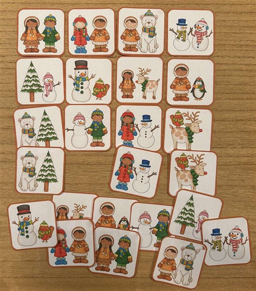 matching game winter by Little play friends matching game winter