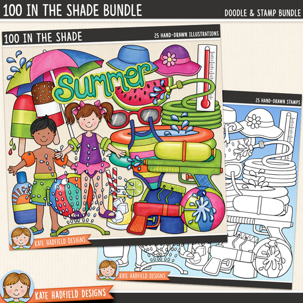 100 In The Shade - a fun and colourful collection of summer kids clipart! (Clip art and line extra value bundle!) Hand-drawn illustrations for digital scrapbooking, crafting and teaching resources from Kate Hadfield Designs. 100 In The Shade - a fun and colourful collection of summer kids clipart! (Clip art and line extra value bundle!) Hand-drawn illustrations for digital scrapbooking, crafting and teaching resources from Kate Hadfield Designs.