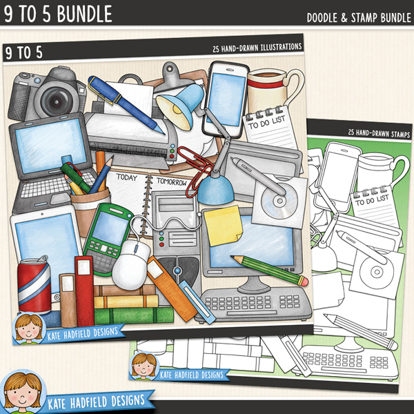9 to 5 - a fun and colourful collection of office supplies and tech clipart! (Clip art and line extra value bundle!) Hand-drawn illustrations for digital scrapbooking, crafting and teaching resources from Kate Hadfield Designs. 9 to 5 - a fun and colourful collection of office supplies and tech clipart! (Clip art and line extra value bundle!) Hand-drawn illustrations for digital scrapbooking, crafting and teaching resources from Kate Hadfield Designs.
