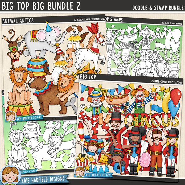 Bumper pack of circus themed digital scrapbook elements and cute clip art! (Clip art and line art bundle). Hand-drawn illustrations for digital scrapbooking, crafting and teaching resources from Kate Hadfield Designs. Bumper pack of circus themed digital scrapbook elements and cute clip art! (Clip art and line art bundle). Hand-drawn illustrations for digital scrapbooking, crafting and teaching resources from Kate Hadfield Designs.