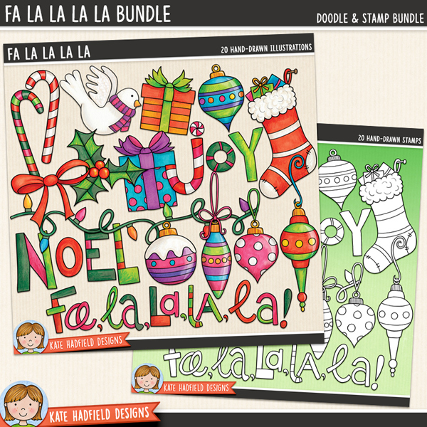 Fa La La La La - a cute and colourful collection of Christmas details clipart! (Clip art and line extra value bundle!) Hand-drawn illustrations for digital scrapbooking, crafting and teaching resources from Kate Hadfield Designs. Fa La La La La - a cute and colourful collection of Christmas details clipart! (Clip art and line extra value bundle!) Hand-drawn illustrations for digital scrapbooking, crafting and teaching resources from Kate Hadfield Designs.
