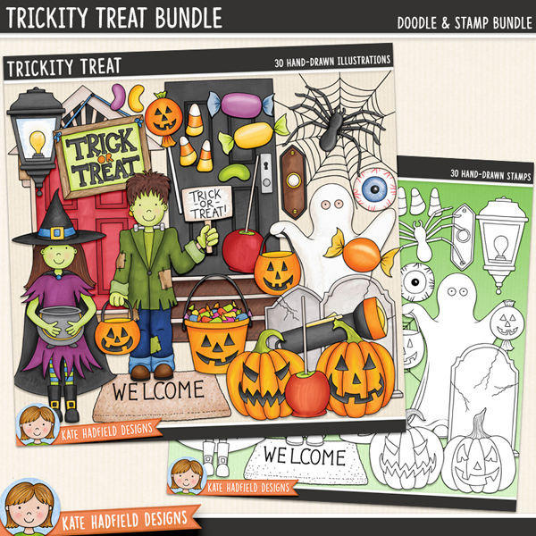 Trickity Treat - a cute and colourful collection of Halloween characters clipart! (Clip art and line extra value bundle!) Hand-drawn illustrations for digital scrapbooking, crafting and teaching resources from Kate Hadfield Designs. Trickity Treat - a cute and colourful collection of Halloween characters clipart! (Clip art and line extra value bundle!) Hand-drawn illustrations for digital scrapbooking, crafting and teaching resources from Kate Hadfield Designs.