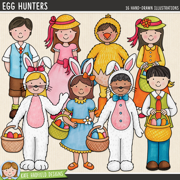 Egg Hunters - fun Easter kids digital scrapbook elements / cute Easter kids clip art! A set of 8 kiddos all dressed up in their Easter finery, ready to on an egg hunt! Hand-drawn illustrations for digital scrapbooking, crafting and teaching resources from Kate Hadfield Designs. Egg Hunters - fun Easter kids digital scrapbook elements / cute Easter kids clip art! A set of 8 kiddos all dressed up in their Easter finery, ready to on an egg hunt! Hand-drawn illustrations for digital scrapbooking, crafting and teaching resources from Kate Hadfield Designs.