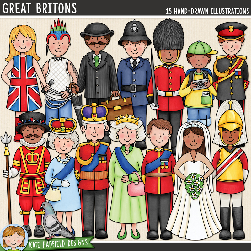 Great Britons - a colourful collection of British clipart / cute people digital scrapbook elements! Hand-drawn illustrations for digital scrapbooking, crafting and teaching resources from Kate Hadfield Designs. Great Britons - a colourful collection of British clipart / cute people digital scrapbook elements! Hand-drawn illustrations for digital scrapbooking, crafting and teaching resources from Kate Hadfield Designs.