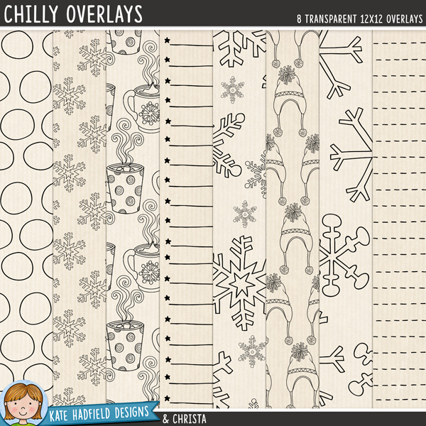 Chilly Overlays - 8 12x12 digital scrapbook patterned overlays to create your own winter papers and backgrounds. Hand-drawn illustrations for digital scrapbooking, crafting and teaching resources from Kate Hadfield Designs. Chilly Overlays - 8 12x12 digital scrapbook patterned overlays to create your own winter papers and backgrounds. Hand-drawn illustrations for digital scrapbooking, crafting and teaching resources from Kate Hadfield Designs.