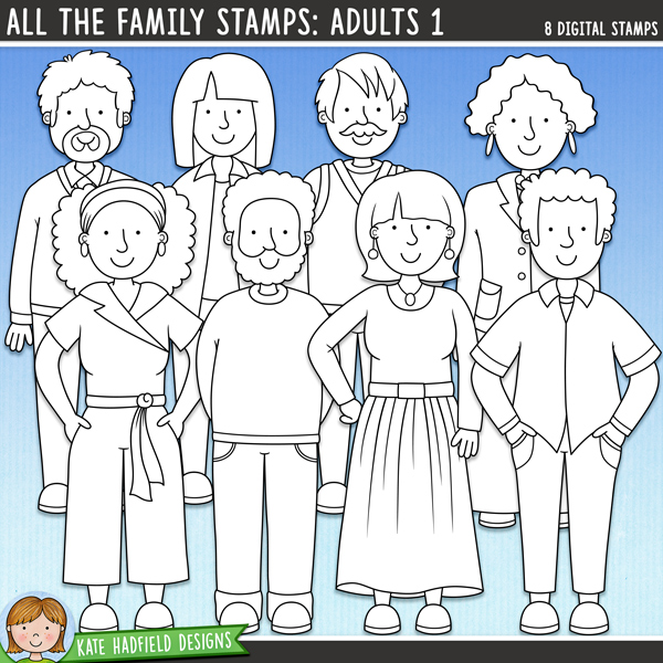 All The Family: Adults 1 - a fun collection of grownups digital stamps! Hand-drawn illustrations for digital scrapbooking, crafting and teaching resources from Kate Hadfield Designs. All The Family: Adults 1 - a fun collection of grownups digital stamps! Hand-drawn illustrations for digital scrapbooking, crafting and teaching resources from Kate Hadfield Designs.