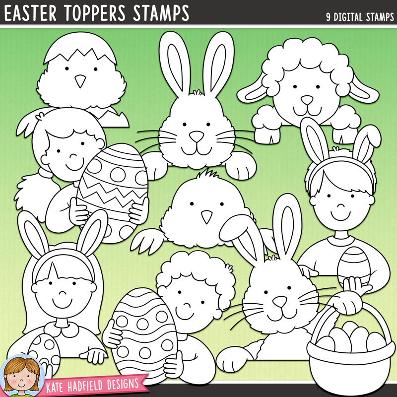 Easter Toppers Stamps - a cute collection of Easter characters page topper digital stamps! (Line art versions also included). Hand-drawn illustrations for digital scrapbooking, crafting, card making and teaching resources from Kate Hadfield Designs. Easter Toppers Stamps - a cute collection of Easter characters page topper digital stamps! (Line art versions also included). Hand-drawn illustrations for digital scrapbooking, crafting, card making and teaching resources from Kate Hadfield Designs.