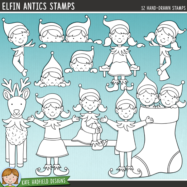 Outline versions of my Elfin Antics clip art pack, this stamp set contains the same illustrations in three different png formats: black outline, black outline filled with white (as shown in the preview) and a bolder outline version designed for working on a smaller scale. Digital stamps are perfect for creating colouring sheets, cards and other hybrid projects as well as stamping on your digital scrapbook pages!A special set of illustrations created for a friend who wanted to tell the tale of her visiting Christmas elves and the mischief they create in her home! Elfin Antics is the companion set to my Santa's Little Helpers pack and contains the following hand-drawn digital stamps: standing boy elf; standing girl elf; boy, girl and boy and girl toppers (perfect for adding a little cheeky elf face peeking above a photo or other element on your page!); boy and girl elf corners; reindeer; shelf; 2 sitting girl elves and boy and girl elf inside a stocking. Each of the elf illustrations are supplied in two different hair and skin tone versions.Supplied in a zip file containing 39 black and white png files (13 illustrations each supplied in three different formats). Average size of individual illustration: approx 3 to 7 inches. All images are 300 dpi for best quality printing of all your pages and projects!Also available in a coloured clip art version and an extra value bundle containing both the coloured and outline versions.FOR PERSONAL & EDUCATIONAL COMMERCIAL USE (please see my Terms of Use for more information). Outline versions of my Elfin Antics clip art pack, this stamp set contains the same illustrations in three different png formats: black outline, black outline filled with white (as shown in the preview) and a bolder outline version designed for working on a smaller scale. Digital stamps are perfect for creating colouring sheets, cards and other hybrid projects as well as stamping on your digital scrapbook pages!A special set of illustrations created for a friend who wanted to tell the tale of her visiting Christmas elves and the mischief they create in her home! Elfin Antics is the companion set to my Santa's Little Helpers pack and contains the following hand-drawn digital stamps: standing boy elf; standing girl elf; boy, girl and boy and girl toppers (perfect for adding a little cheeky elf face peeking above a photo or other element on your page!); boy and girl elf corners; reindeer; shelf; 2 sitting girl elves and boy and girl elf inside a stocking. Each of the elf illustrations are supplied in two different hair and skin tone versions.Supplied in a zip file containing 39 black and white png files (13 illustrations each supplied in three different formats). Average size of individual illustration: approx 3 to 7 inches. All images are 300 dpi for best quality printing of all your pages and projects!Also available in a coloured clip art version and an extra value bundle containing both the coloured and outline versions.FOR PERSONAL & EDUCATIONAL COMMERCIAL USE (please see my Terms of Use for more information).