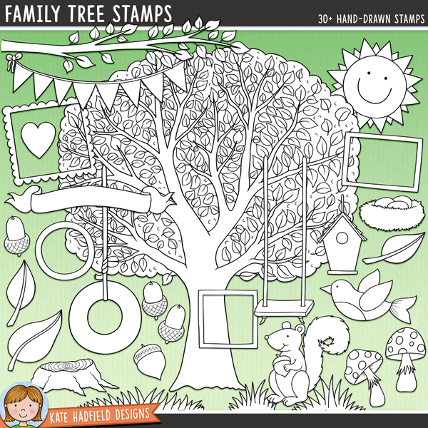 Family Tree digital stamps! Perfect for family heritage and genealogy projects! Hand-drawn doodles and illustrations for digital scrapbooking, crafting and teaching resources from Kate Hadfield Designs. Family Tree digital stamps! Perfect for family heritage and genealogy projects! Hand-drawn doodles and illustrations for digital scrapbooking, crafting and teaching resources from Kate Hadfield Designs.