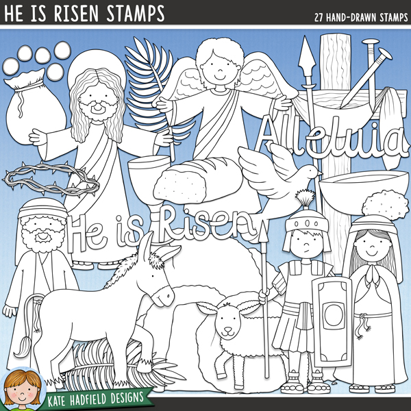 He Is Risen Stamps - a collection of Easter story digital stamps! (Line art versions also included). Hand-drawn illustrations for digital scrapbooking, crafting, card making and teaching resources from Kate Hadfield Designs. He Is Risen Stamps - a collection of Easter story digital stamps! (Line art versions also included). Hand-drawn illustrations for digital scrapbooking, crafting, card making and teaching resources from Kate Hadfield Designs.