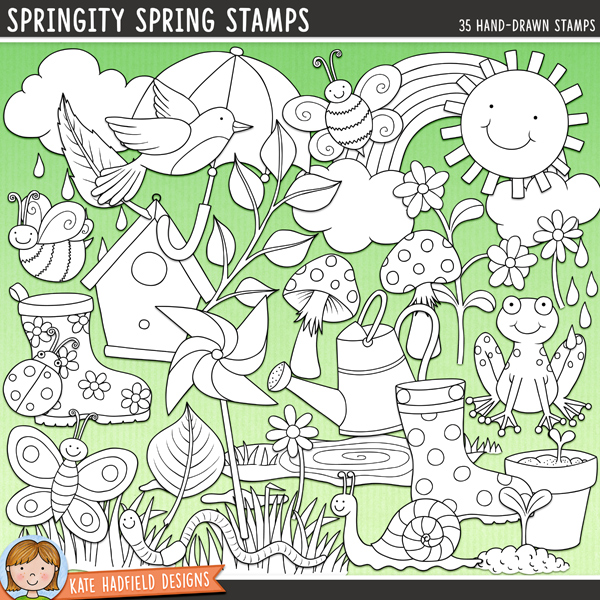 Springity Spring Stamps - a fun collection of spring digital stamps! (Line art versions also included). Hand-drawn illustrations for digital scrapbooking, crafting and teaching resources from Kate Hadfield Designs. Springity Spring Stamps - a fun collection of spring digital stamps! (Line art versions also included). Hand-drawn illustrations for digital scrapbooking, crafting and teaching resources from Kate Hadfield Designs.