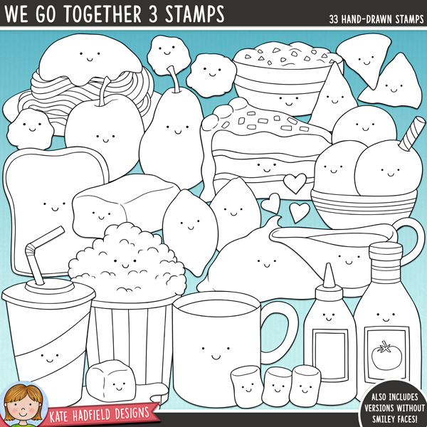 We Go Together 3 - fun food pairs digital stamps! Hand-drawn doodles and illustrations for digital scrapbooking, crafting and teaching resources from Kate Hadfield Designs. We Go Together 3 - fun food pairs digital stamps! Hand-drawn doodles and illustrations for digital scrapbooking, crafting and teaching resources from Kate Hadfield Designs.