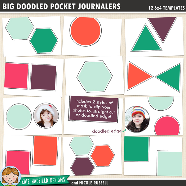 Big Doodled Pocket Journalers - Doodled Pocket Journalers - pack of twelve 6x4 inch digital scrapbooking pocket page templates ideal for pocket scrapping. Show off your favourite photos with these fun templates from Kate Hadfield Designs! Big Doodled Pocket Journalers - Doodled Pocket Journalers - pack of twelve 6x4 inch digital scrapbooking pocket page templates ideal for pocket scrapping. Show off your favourite photos with these fun templates from Kate Hadfield Designs!