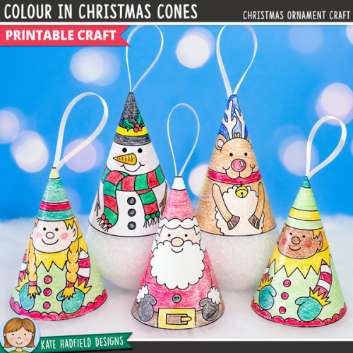 Colour In Christmas Cones Colour In Christmas Cones