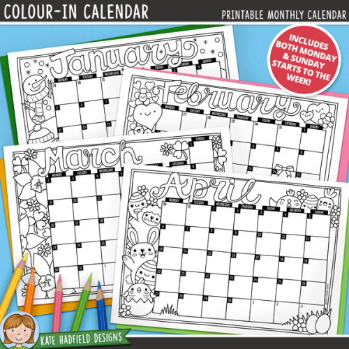2026 Colour In Calendar 2026 Colour In Calendar