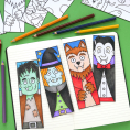 Colour In Halloween Bookmarks Colour In Halloween Bookmarks