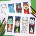 Colour In Halloween Bookmarks Colour In Halloween Bookmarks