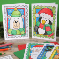 Colour In Christmas Cards Colour In Christmas Cards