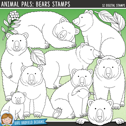 Animal Pals: Bears Stamps
