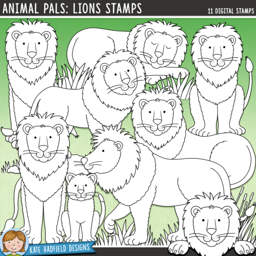 Animal Pals: Lions Stamps