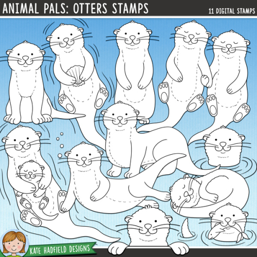 Animal Pals: Otters Stamps