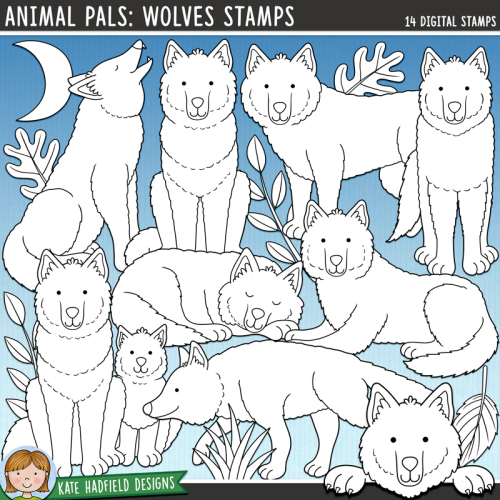Animal Pals: Wolves Stamps
