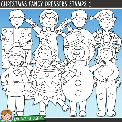 Christmas Fancy Dressers Stamps 1