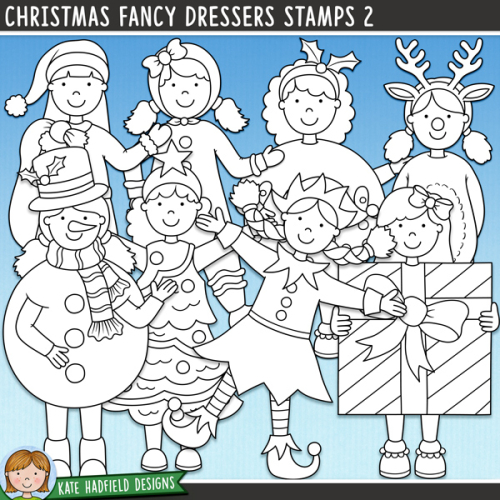 Christmas Fancy Dressers Stamps 2