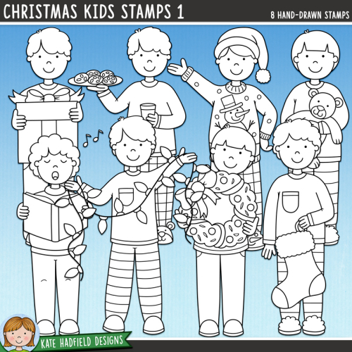 Christmas Kids Stamps 1