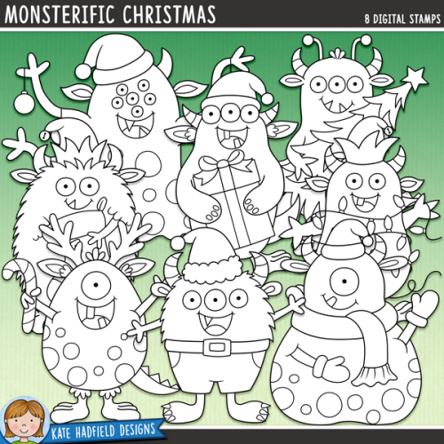 Monsterific Christmas Stamps