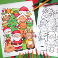 Kawaii Christmas Colouring Page
