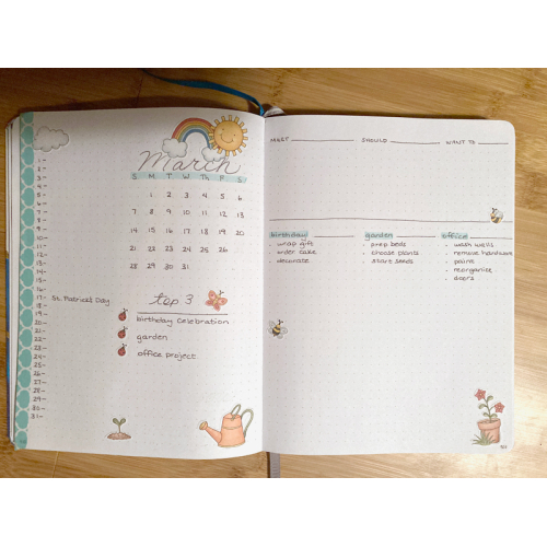 March Bujo Layout