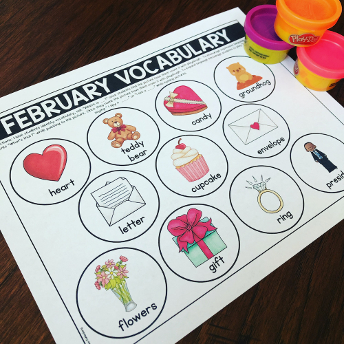 February Playdough Mat
