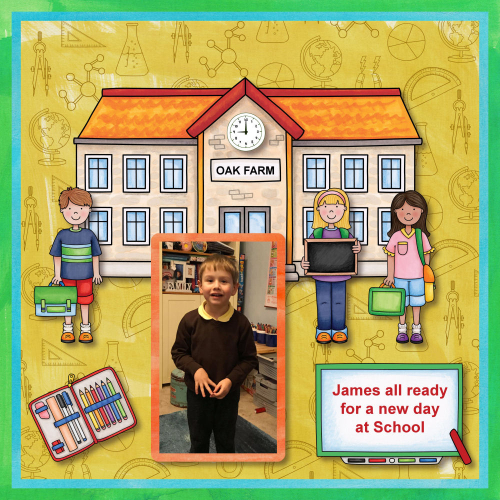 James all ready for a new day at School