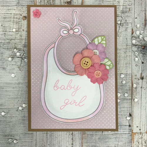 Baby Girl Bib Card