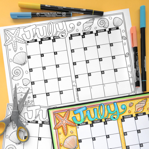 July bullet journal calendar