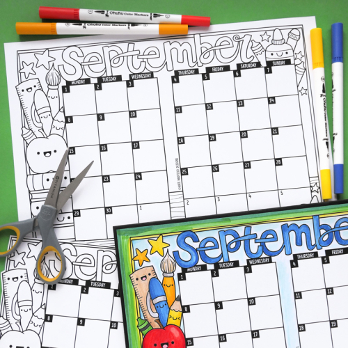 September bullet journal calendar