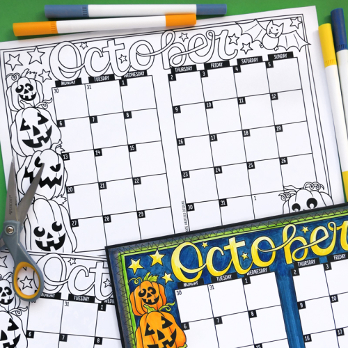 October Bullet Journal Calendar