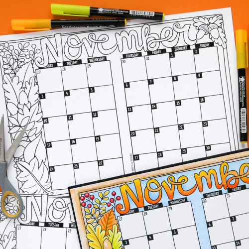 November Bullet Journal Calendar