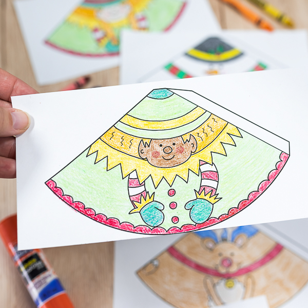 Christmas Cones - colour in printable craft for kids