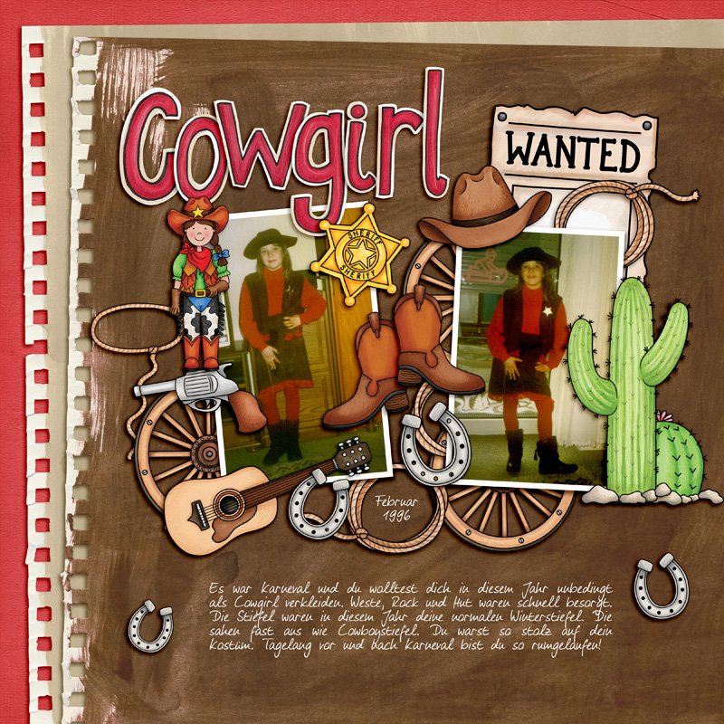 Bull Riding Scrapbook Ride 'em Cowboy digital scrapbook kit