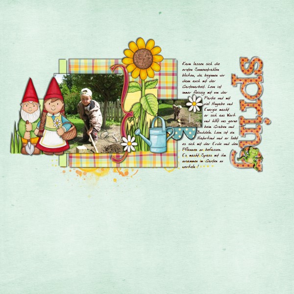Spring scrapbook layout ideas | digital scrapbooking page by Tami