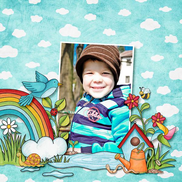 Spring scrapbook layout ideas | digital scrapbooking page by Dagi