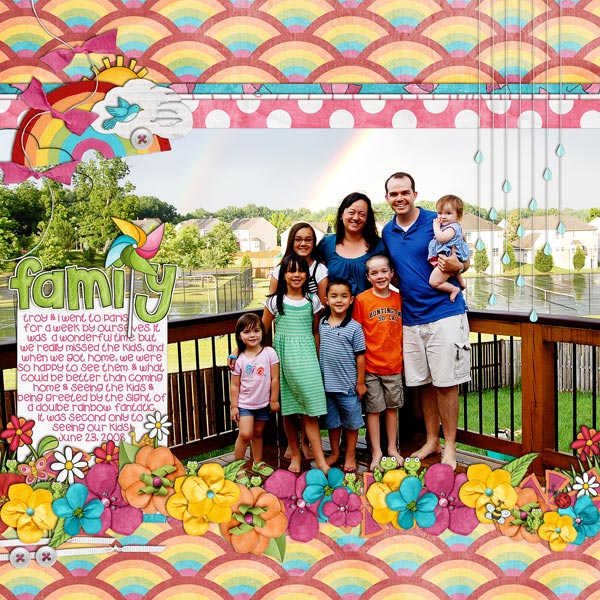 Spring scrapbook layout ideas | digital scrapbooking page by Denise