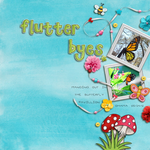 Spring scrapbook layout ideas | digital scrapbooking page by Andrea