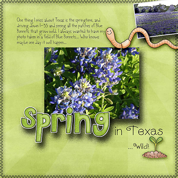 Spring scrapbook layout ideas | digital scrapbooking page by Christa