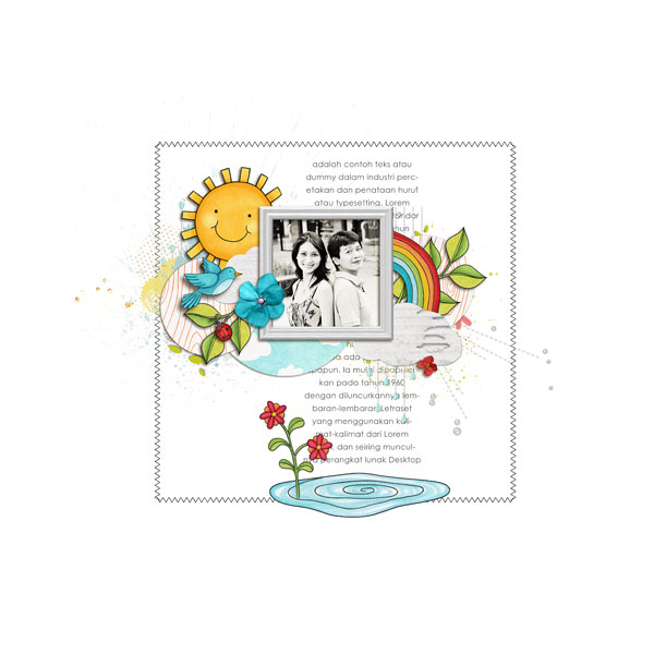 Spring scrapbook layout ideas | digital scrapbooking page by Kitty