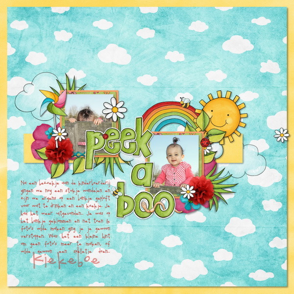Spring scrapbook layout ideas | digital scrapbooking page by Petra