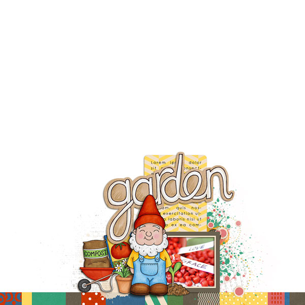 "Garden" digital scrapbooking page | scrapbook layouts ideas | page by Kitty